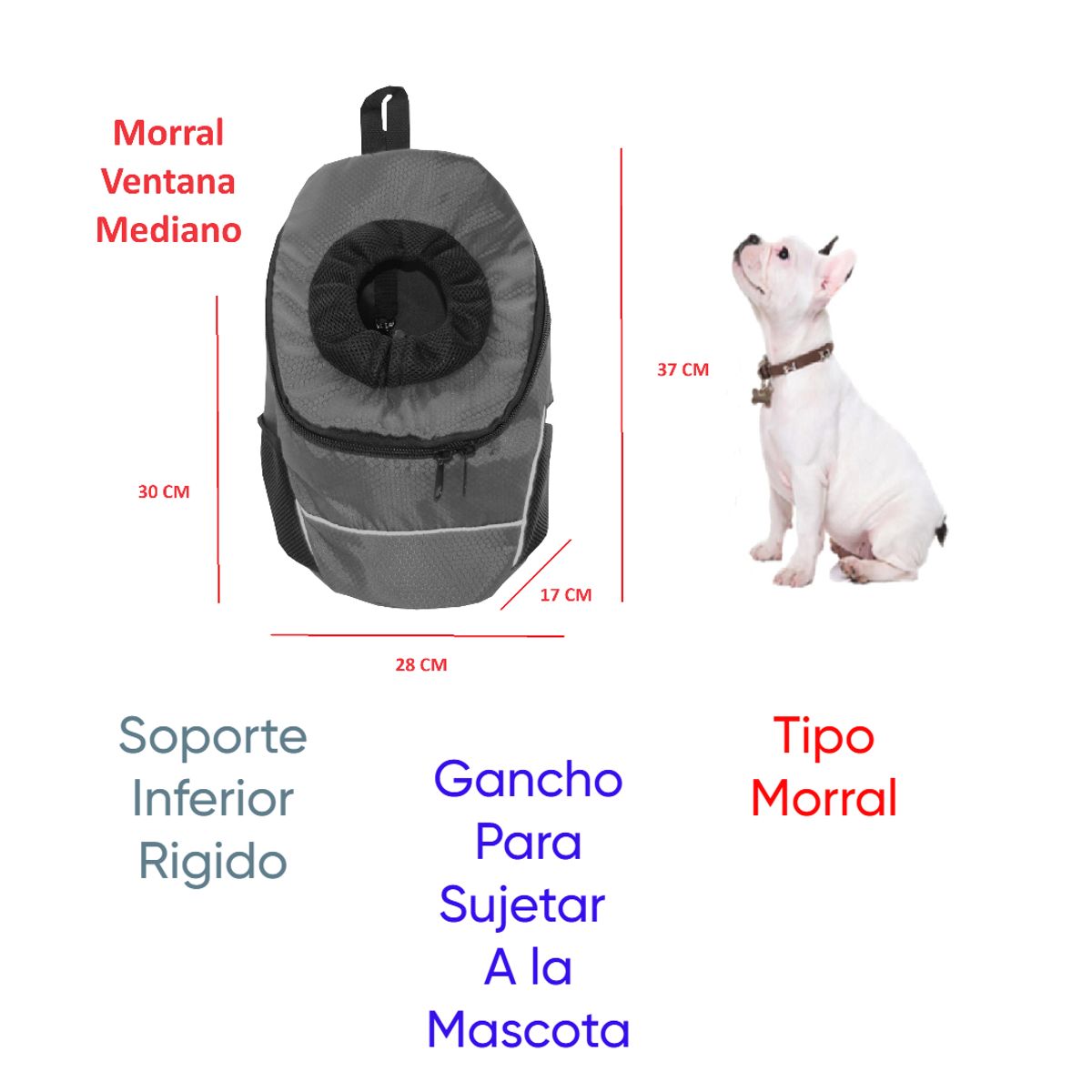 HALLY PET - Morral Cargador Ventana Med + Cobija Med Morado