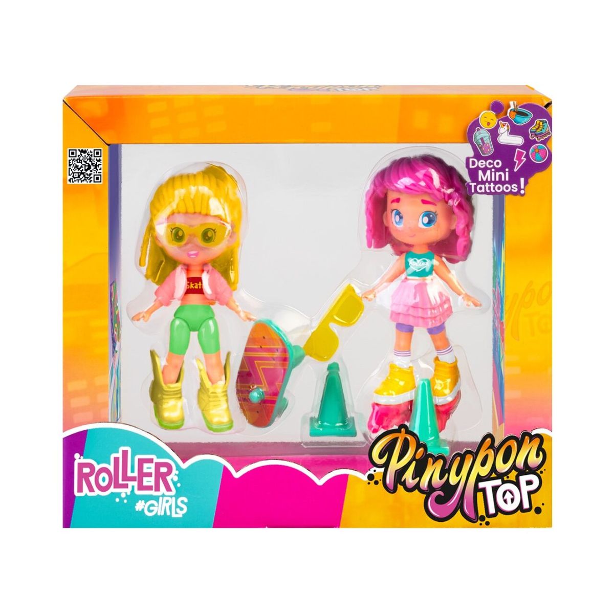 PINYPON - Set x 2 Muñecas Pinypon Top Skater con Accesorios