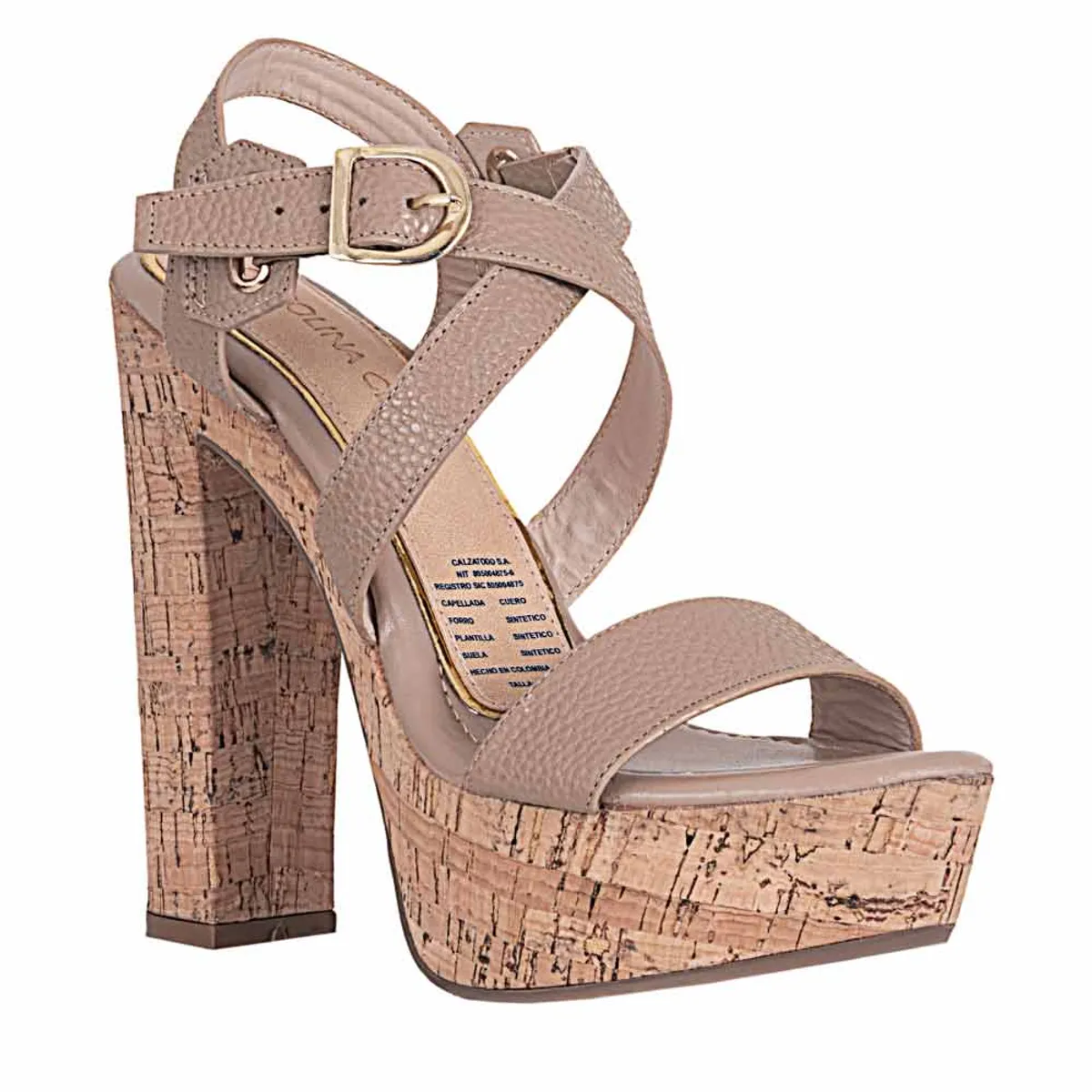 CAROLINA CRUZ - Sandalia tacon de mujer Carolina cruz Nude sandm-4278