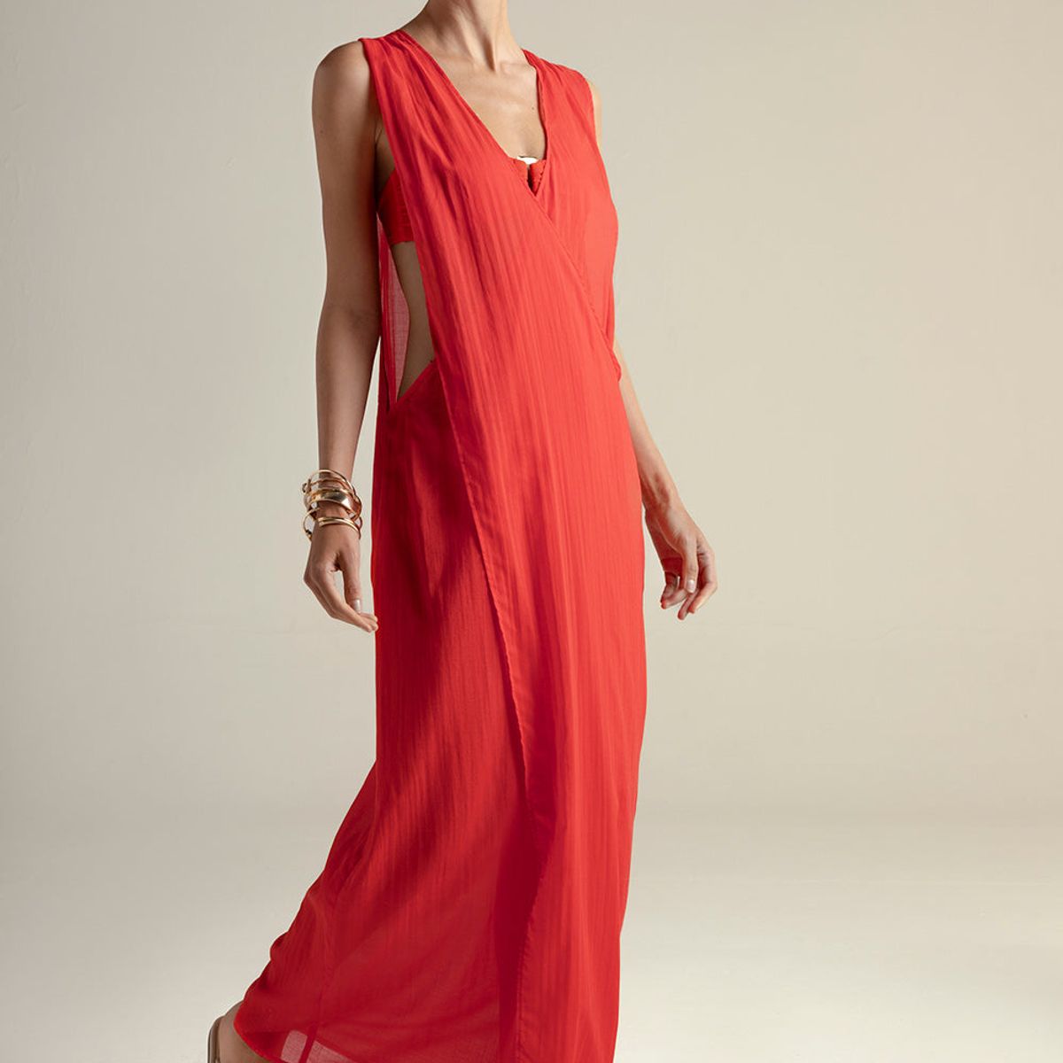 TOUCHE BALNEAIRE - Cover up largo en algodón 100% 0A54R61