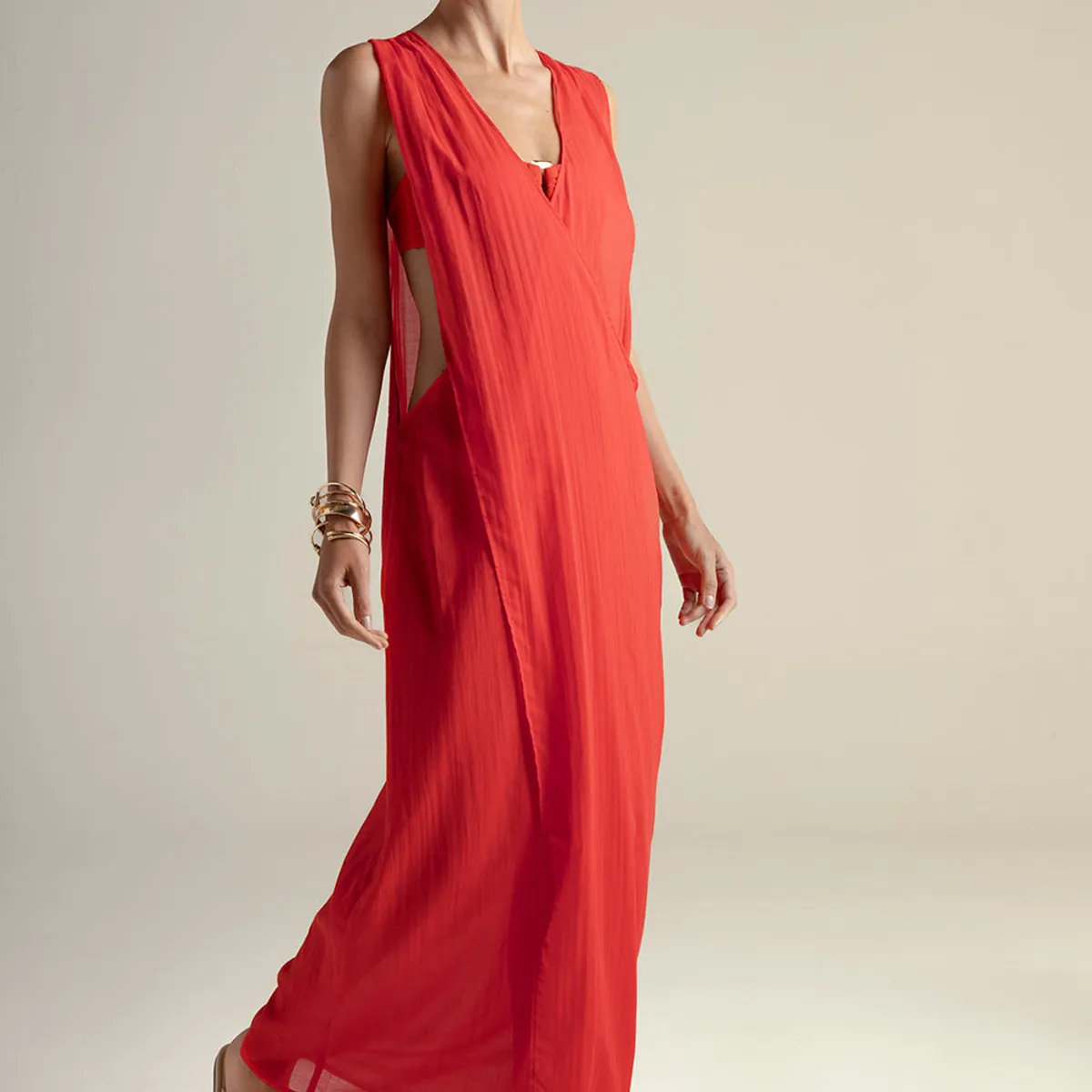 TOUCHE BALNEAIRE - Cover up largo en algodón 100% 0A54R61