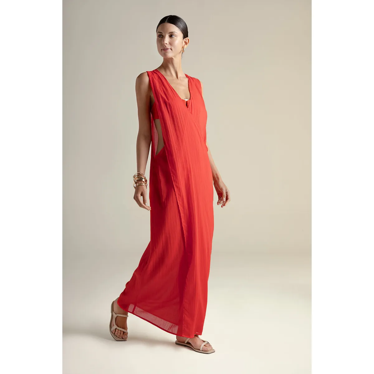 TOUCHE BALNEAIRE - Cover up largo en algodón 100% 0A54R61