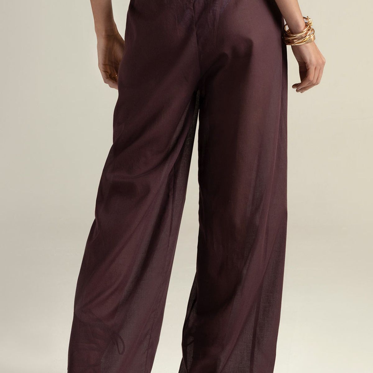 TOUCHE BALNEAIRE - Pantalón en algodón 100% color vino 0A55V61