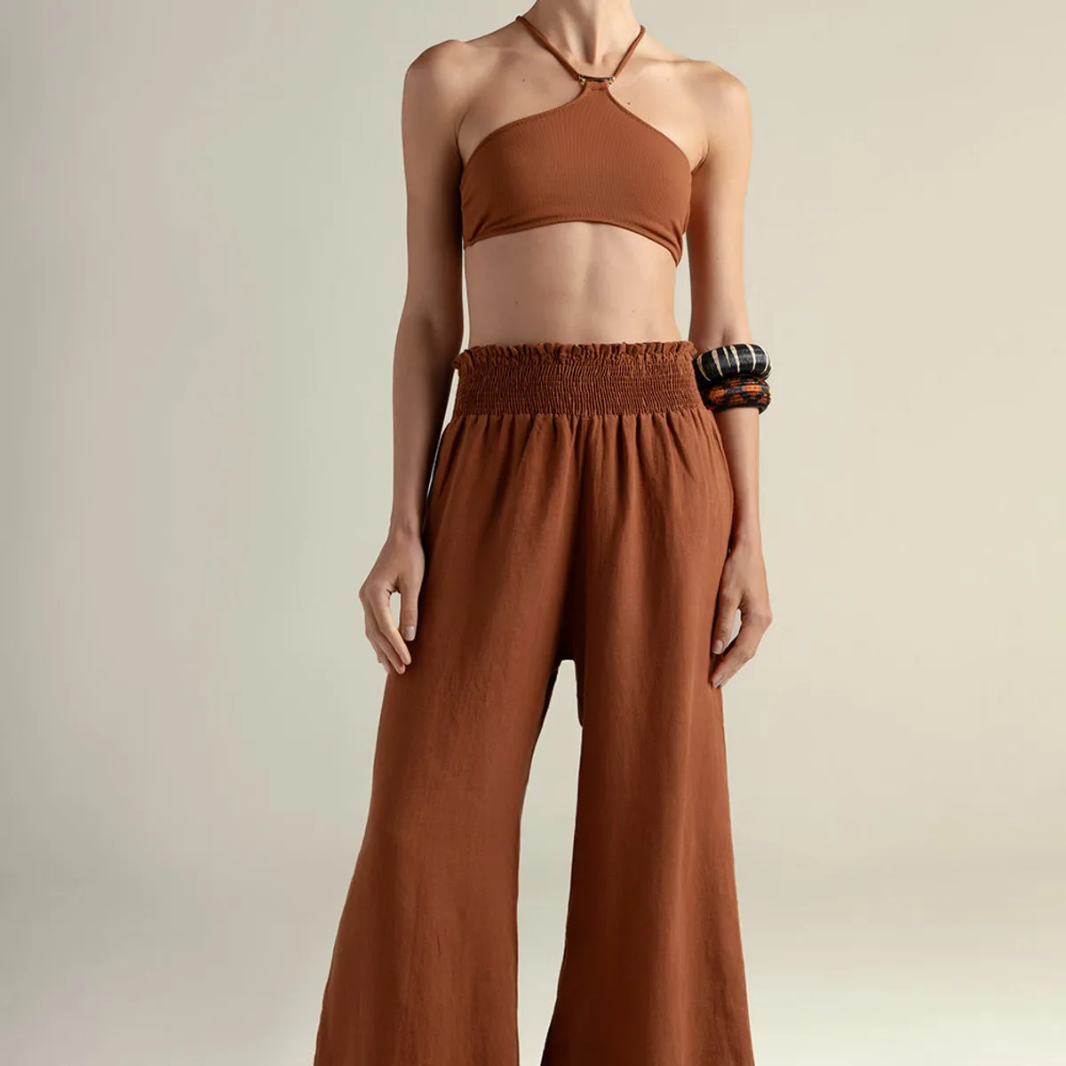 TOUCHE BALNEAIRE - Pantalón amplio en lino 100% 0A97T61