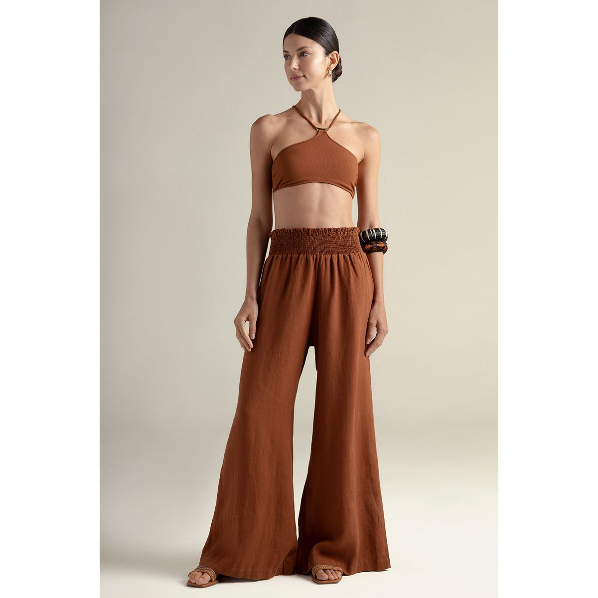 TOUCHE BALNEAIRE - Pantalón amplio en lino 100% 0A97T61