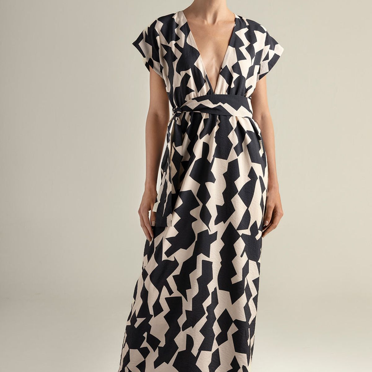 TOUCHE BALNEAIRE - Vestido largo en estampado geométrico 0F49061