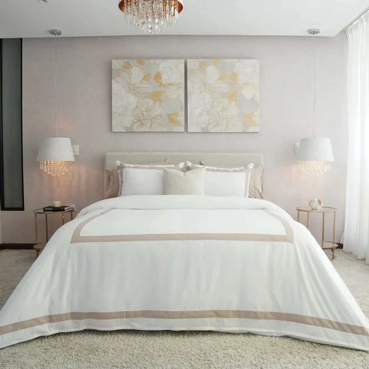 AMARE HOME - Duvet Cover Capri Mocca para cama Doble - Amare Home