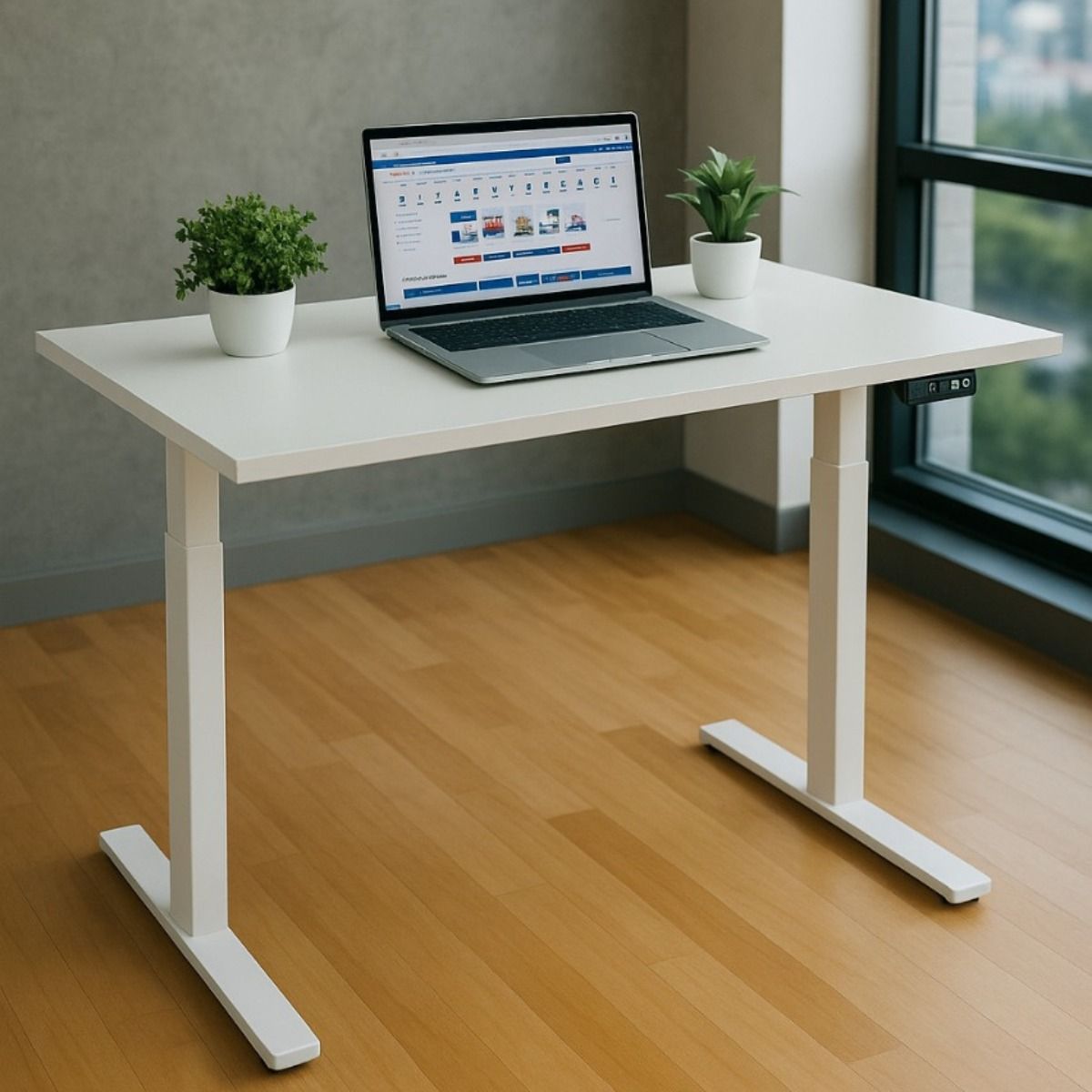 MUEBLESYA - Escritorio Inteligente Eléctrico Alejandría de Altura Ajustable 3 Memorias Programables- Ergonómico para Oficina