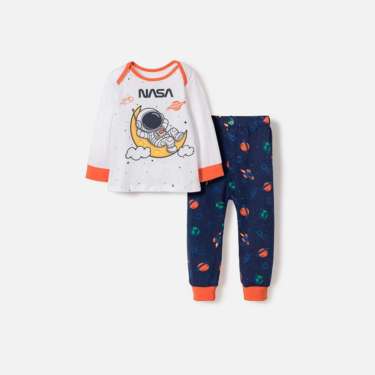 NASA - Pijama de la Nasa con pantalón largo multicolor para bebé niño