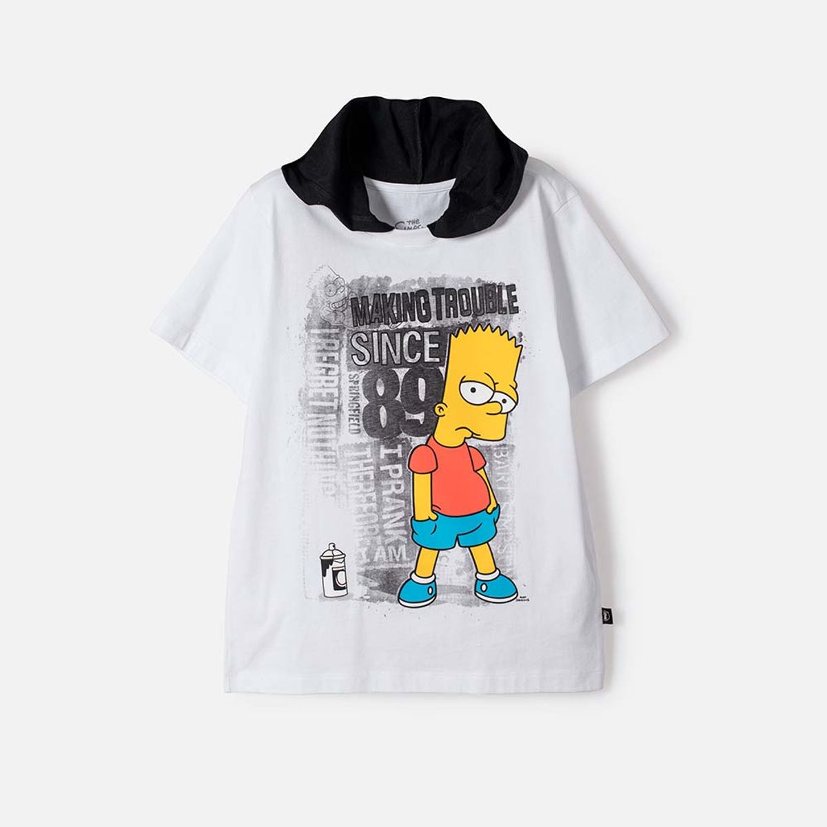 DISNEY - Camiseta de los Simpson manga corta nero y blanco para niño