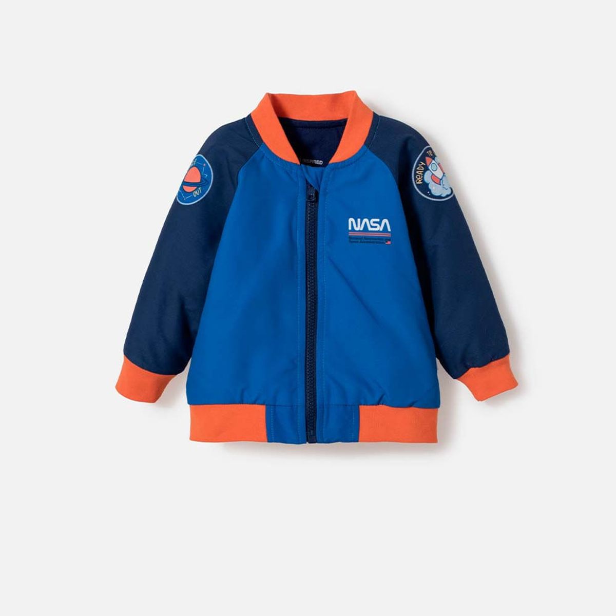 NASA - Chaqueta de la Nasa con cierre azul y naranja para bebé niño