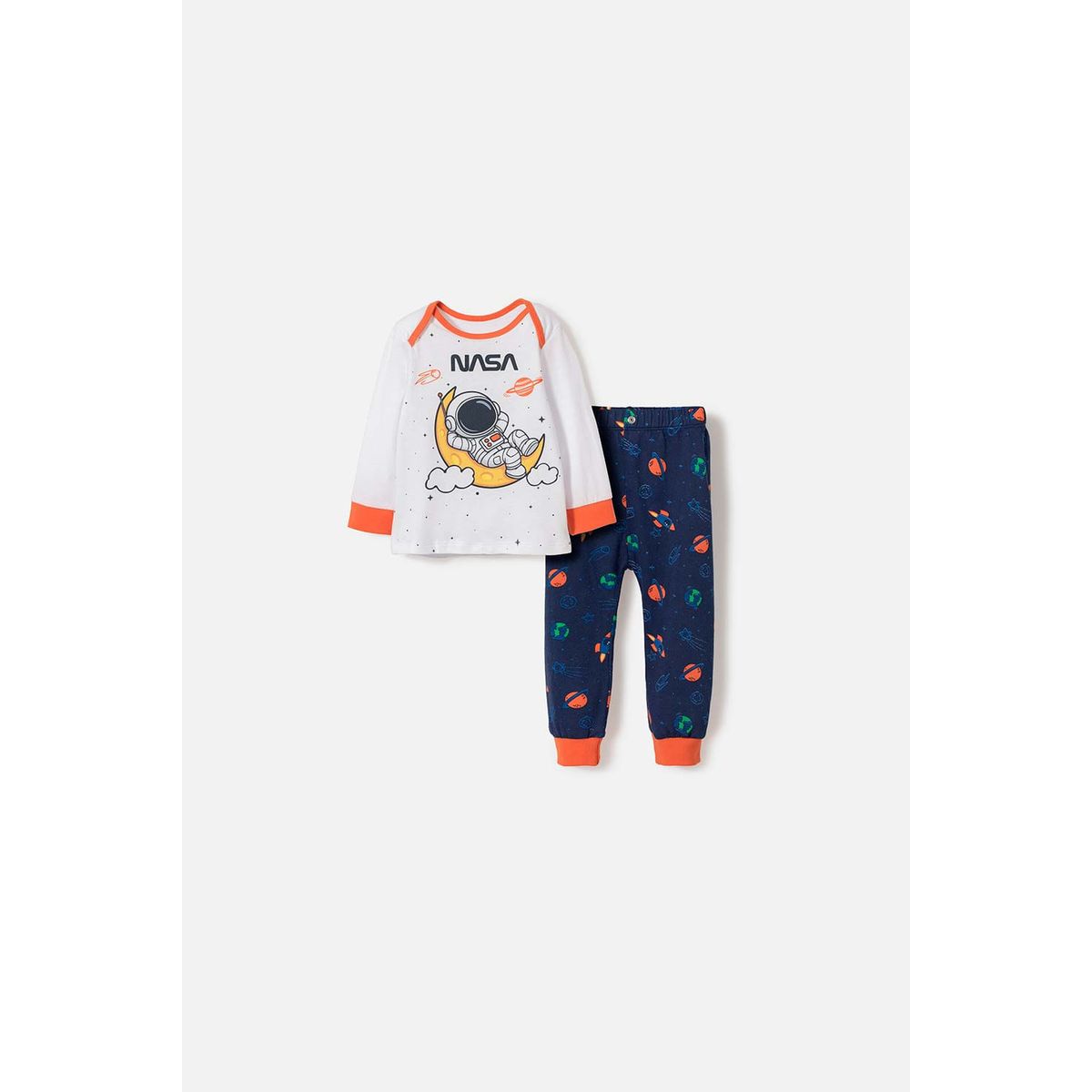 NASA - Pijama de la Nasa con pantalón largo multicolor para bebé niño