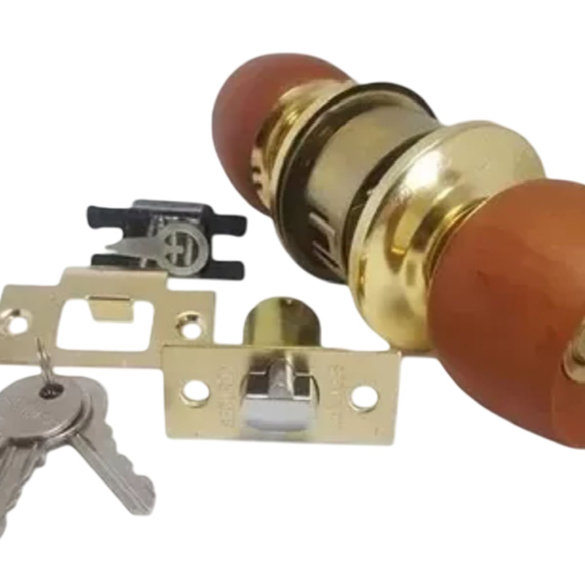 GENERICO - Cerradura Chapa Pomo De Madera Claro Para Puertas De Alcoba