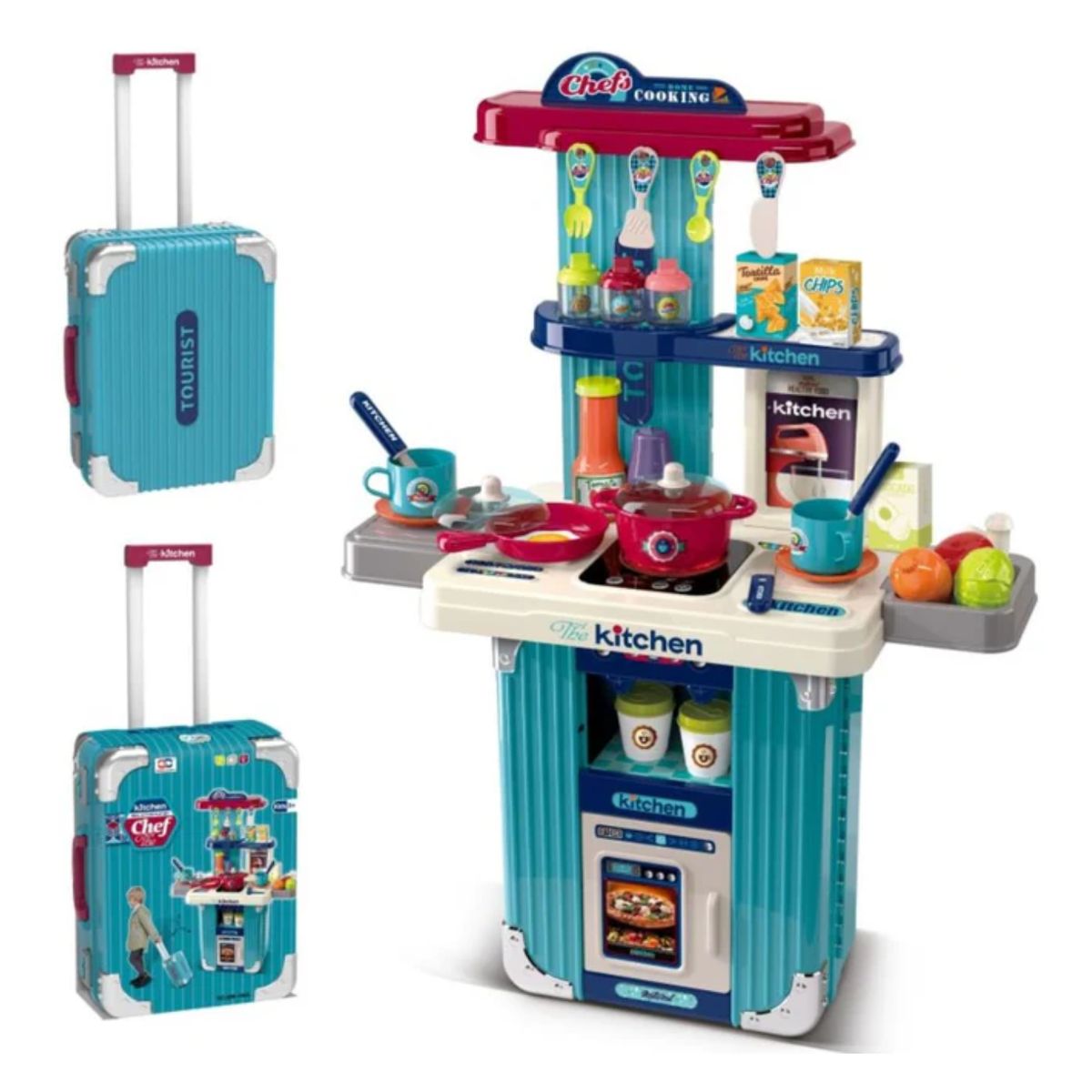 GENERICO - Cocina De Juguete Portatil Tipo Maleta 2En1 + Accesorios FullGan