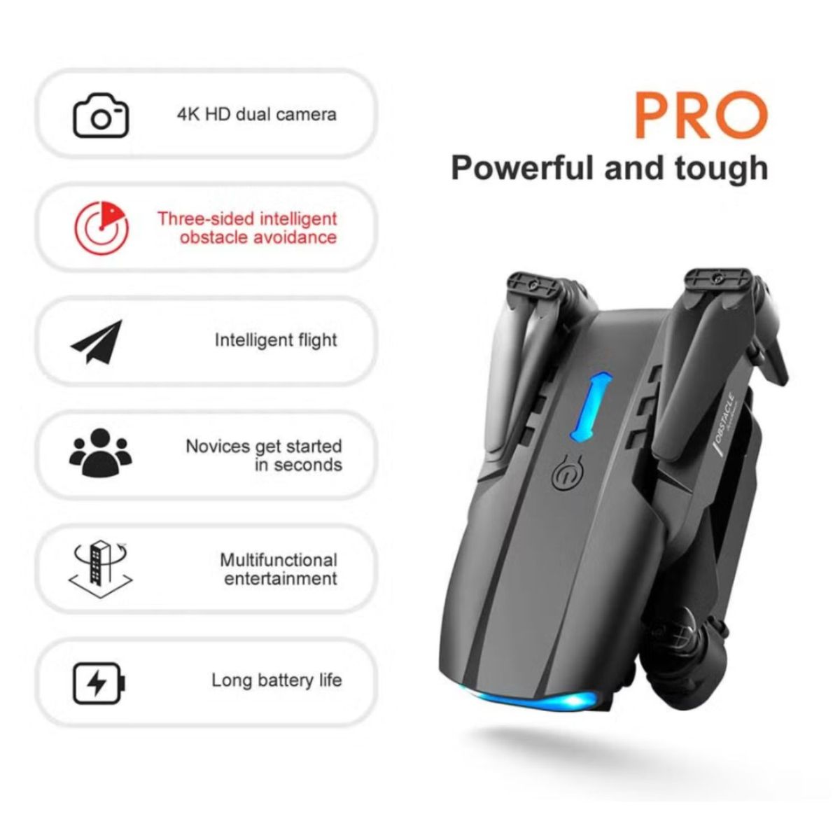 COLME TECHNOLOGY HOME - Mini Drone Dual Cámara 4k E99 Pro Wifi 24g Motor Brushless