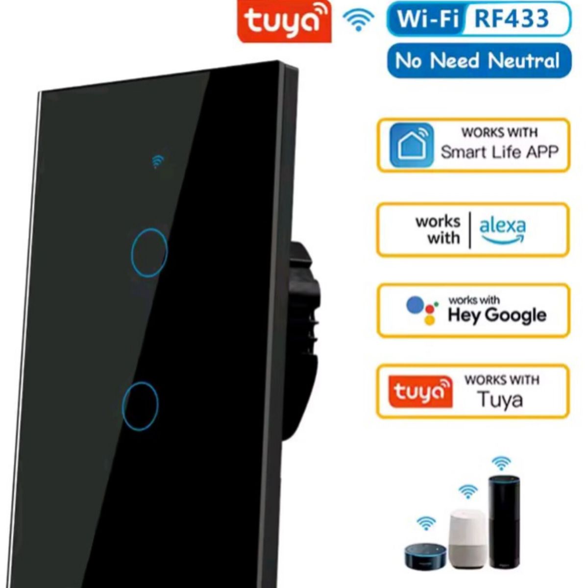 GENERICO - Interruptor Inteligente Wifi Alexa Y Google Home Switch