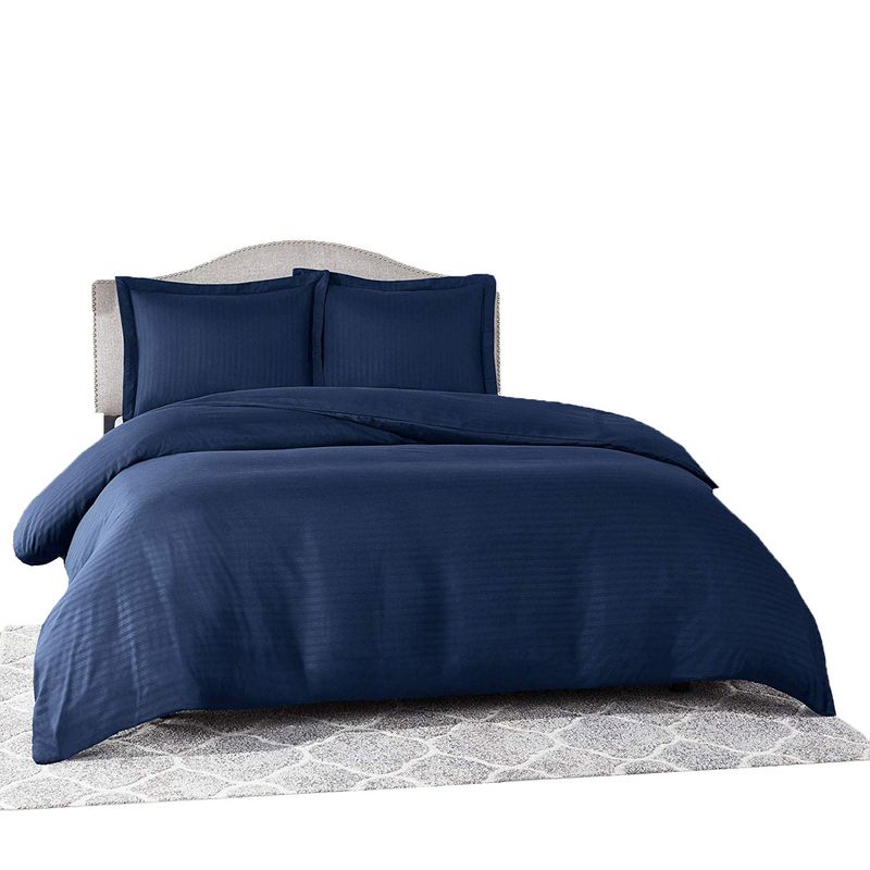 GENERICO - Duvet Cover funda de plumon Queen blanco  sateen stripe.