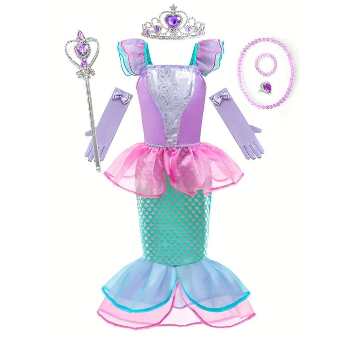 GENERICO - Disfraz sirena niña talla 6-7 disfraz