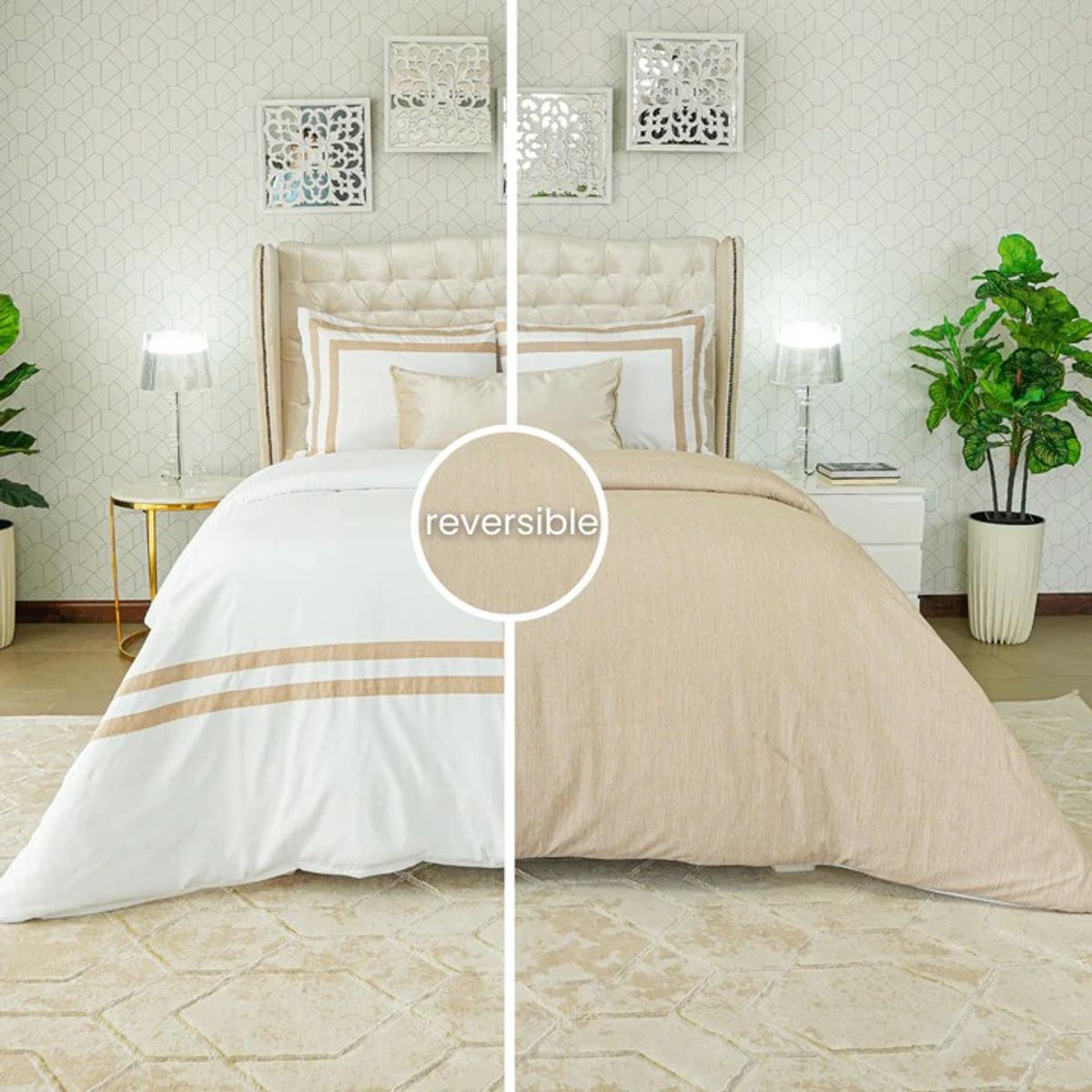 AMARE HOME - Duvet Cover Sinfonia Caramelo para cama ExtraKing - Amare Home