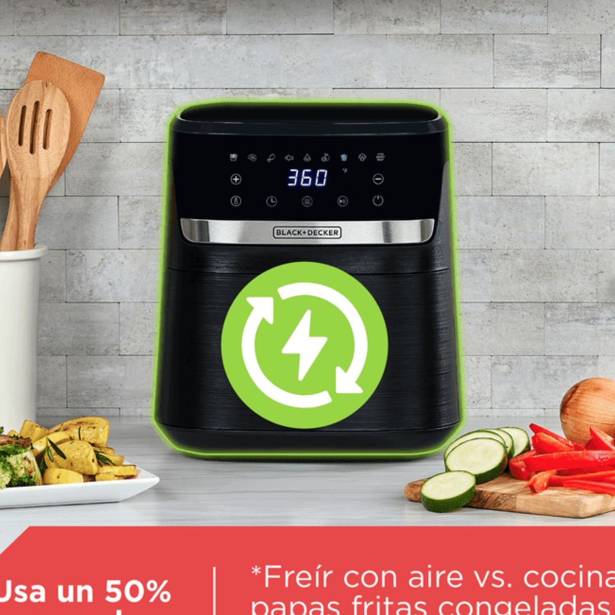 BLACK+DECKER - Freidora de aire Black+Decker PURIFRY 44Lts