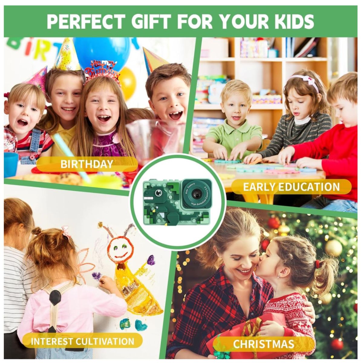 COLME TECHNOLOGY HOME - Cámara De Niños Digital Hd Figuras Armable 48px 1080p Lego