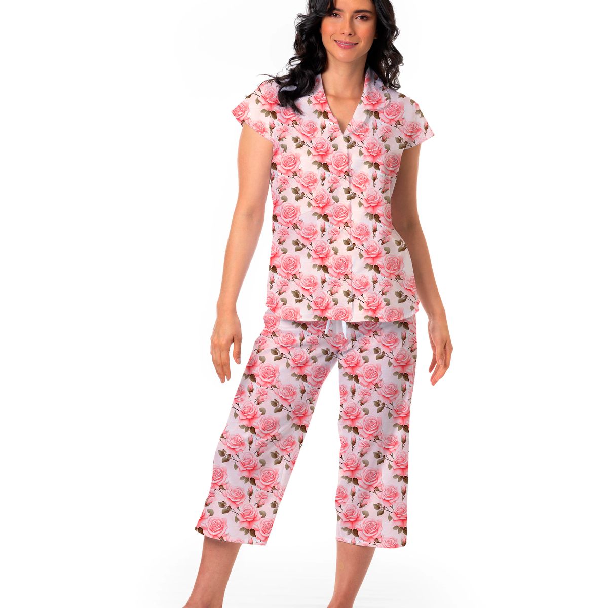 CLONHADAS - Pijama completa con pantalón capri Mujer Manga Sisa Clonhadas LINA