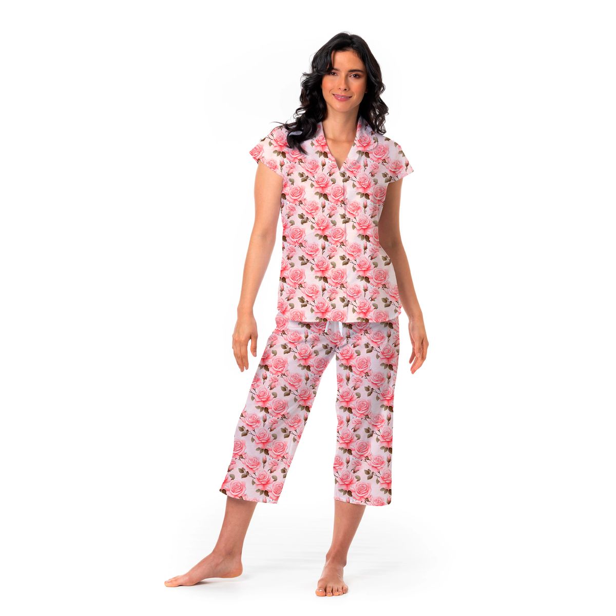 CLONHADAS - Pijama completa con pantalón capri Mujer Manga Sisa Clonhadas LINA
