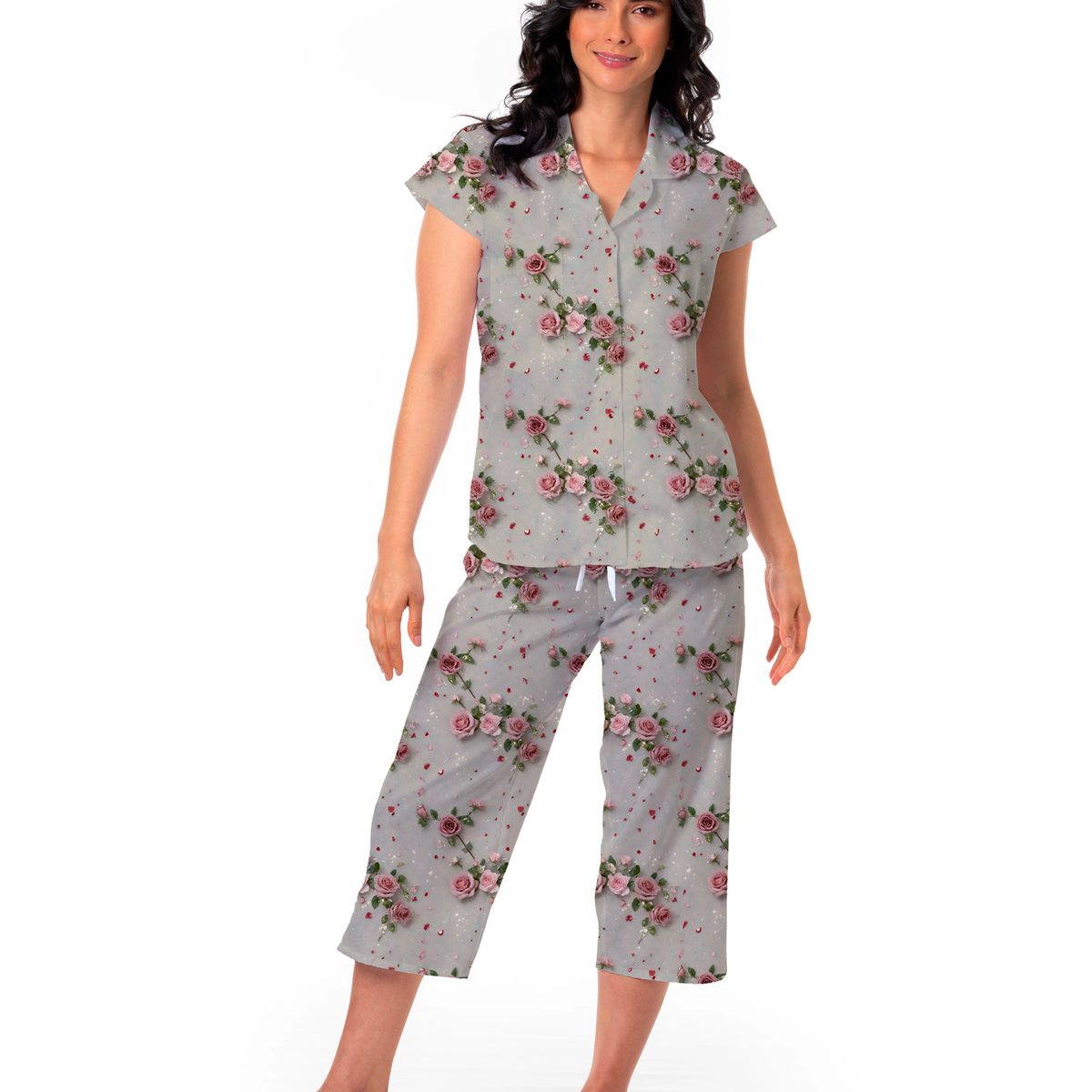 CLONHADAS - Pijama completa con pantalón capri Mujer Manga Sisa Clonhadas LINA