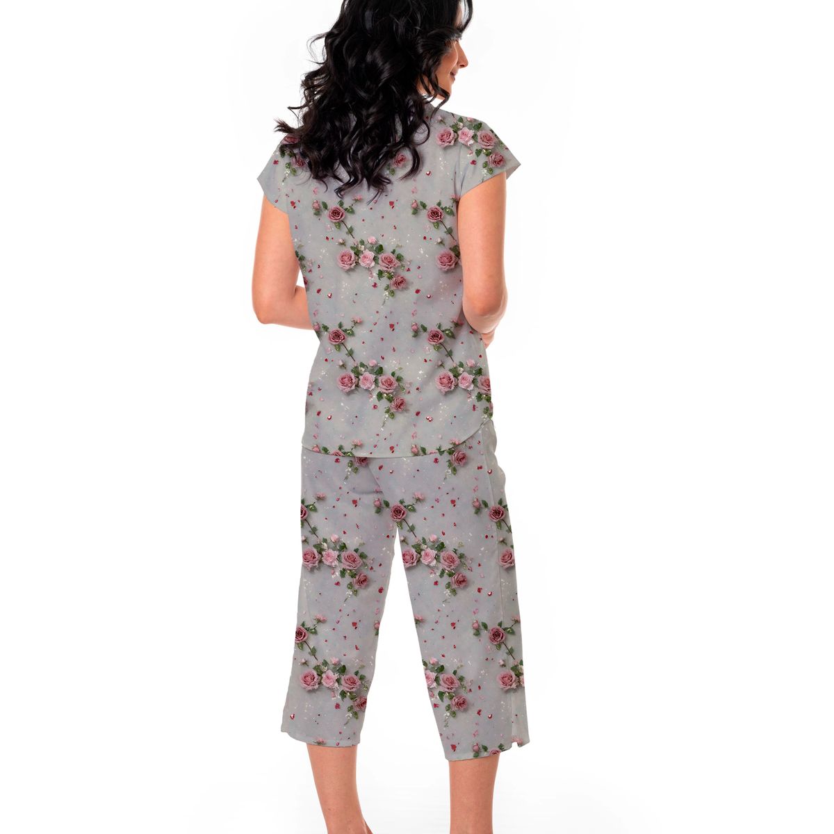 CLONHADAS - Pijama completa con pantalón capri Mujer Manga Sisa Clonhadas LINA