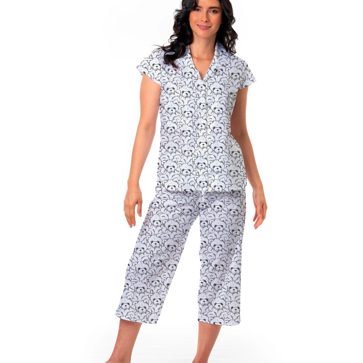 CLONHADAS - Pijama completa con pantalón capri Mujer Manga Sisa Clonhadas LINA