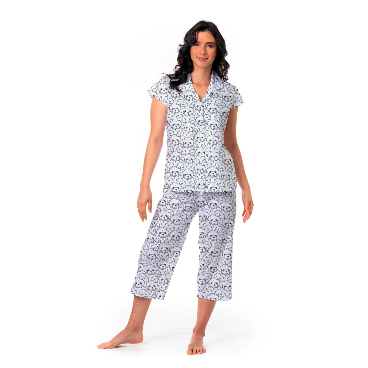 CLONHADAS - Pijama completa con pantalón capri Mujer Manga Sisa Clonhadas LINA