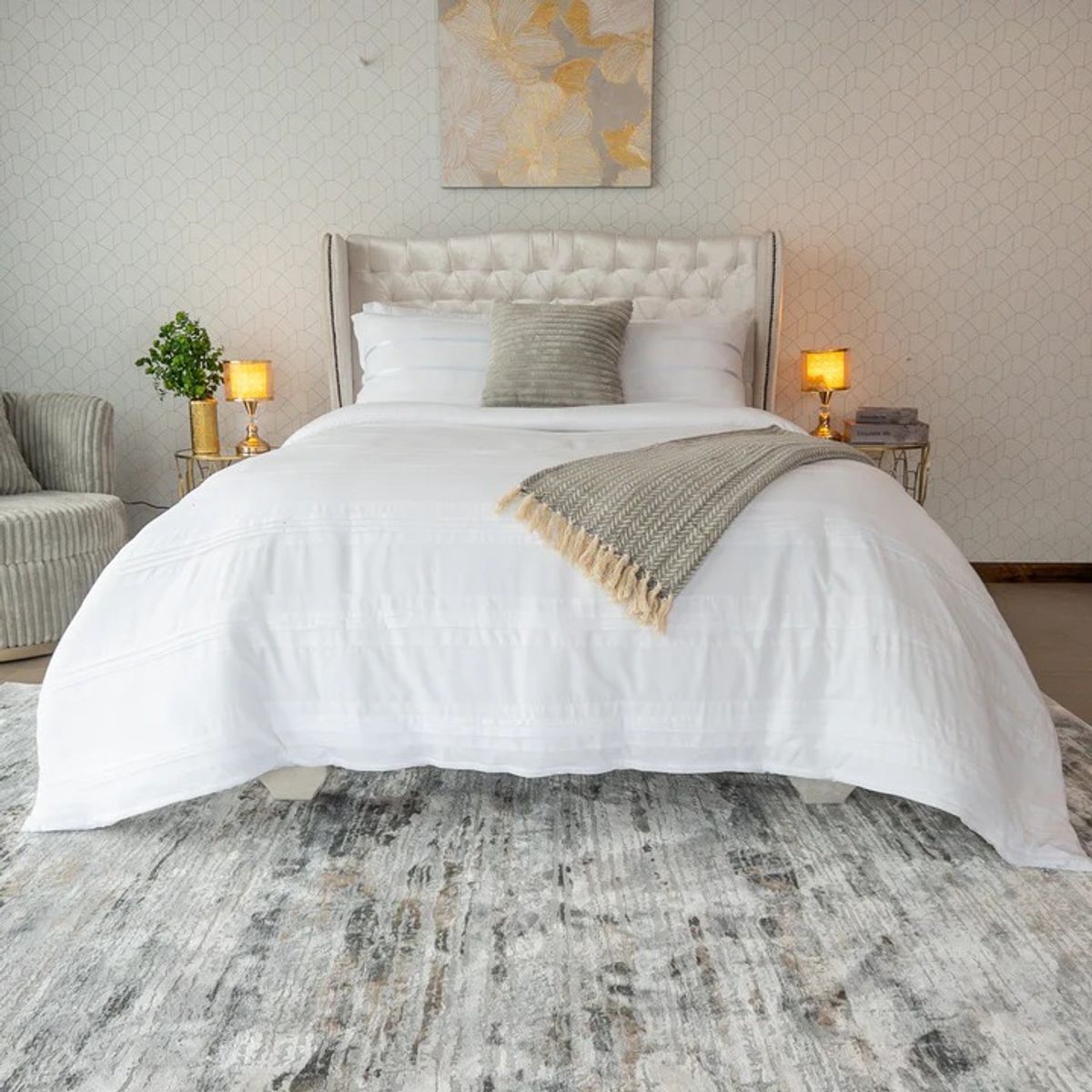 AMARE HOME - Duvet Cover Armonia Blanco para cama ExtraKing - Amare Home