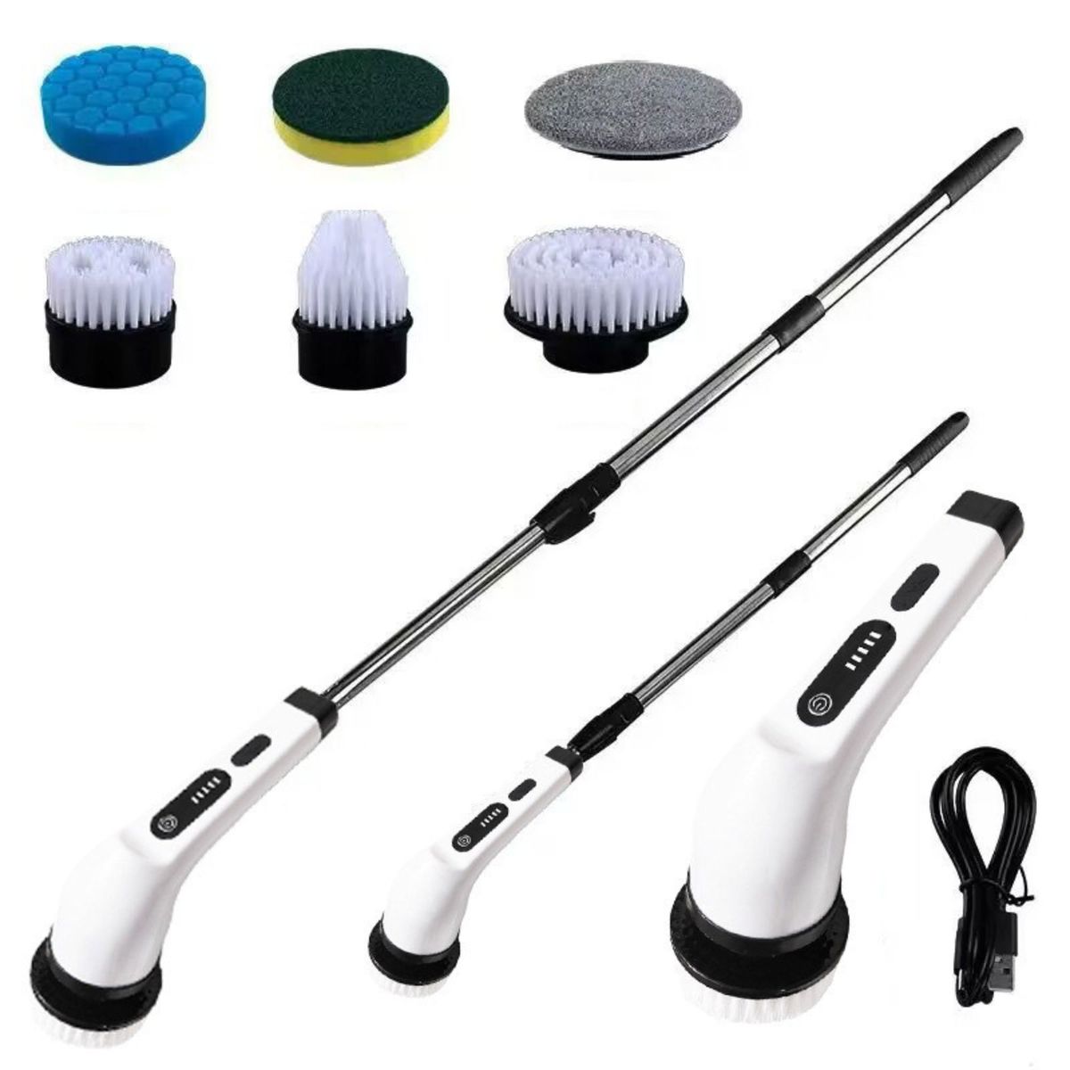TRIPLE CLEAN - Cepillo Eléctrico Para Limpieza Telescópico 7 En 1