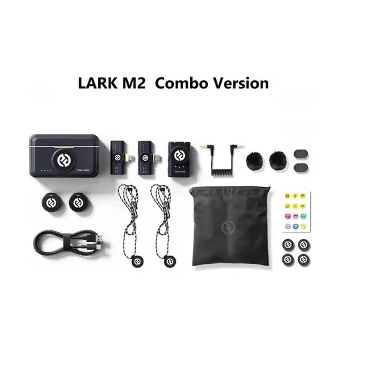 HOLLYLAND - Microfono Hollyland Lark M2 Combo Inalambrico Negro