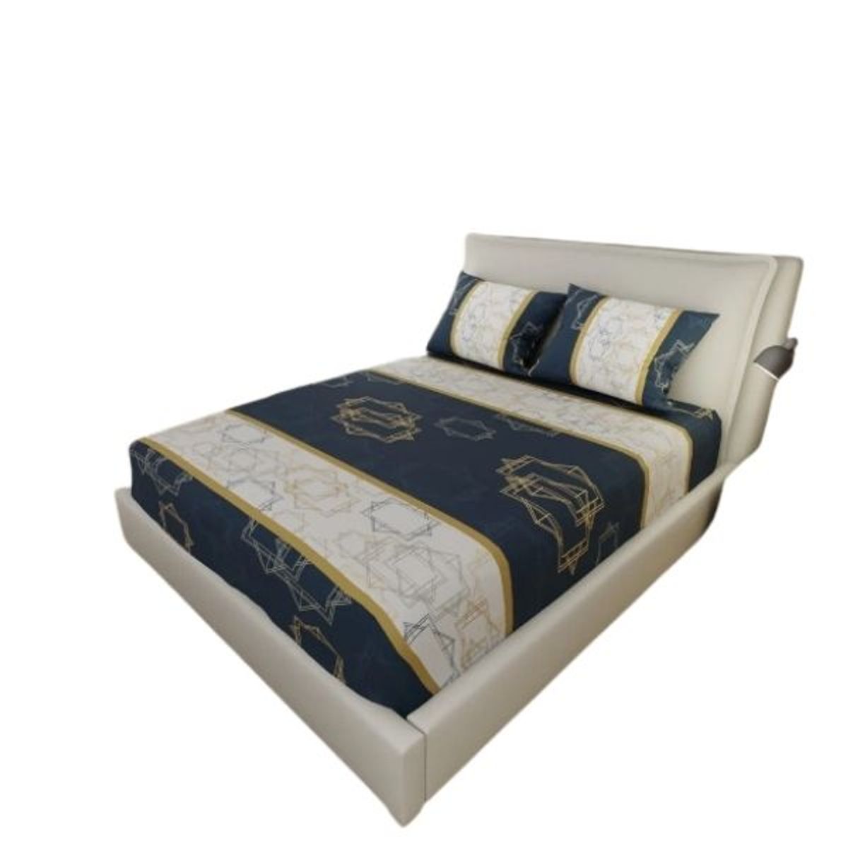 ELEGANT - Juego de Cama Doble - Sábana Ajustable + Fundas - Decoración Moderna