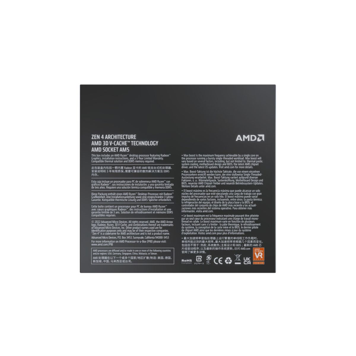 AMD - Procesador Ryzen 7 7800X3D AM5 8 Núcleos - CPU AMD 5.0 GHz