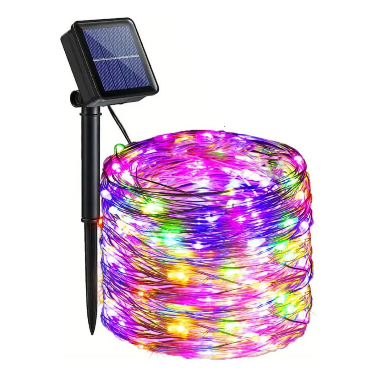 GENERICO - Luces Navideñas Multicolor Con Panel Solar - 21 Metros