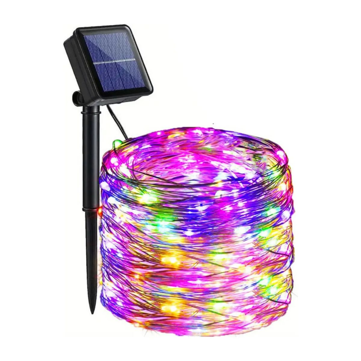 GENERICO - Luces Navideñas Multicolor Con Panel Solar - 21 Metros