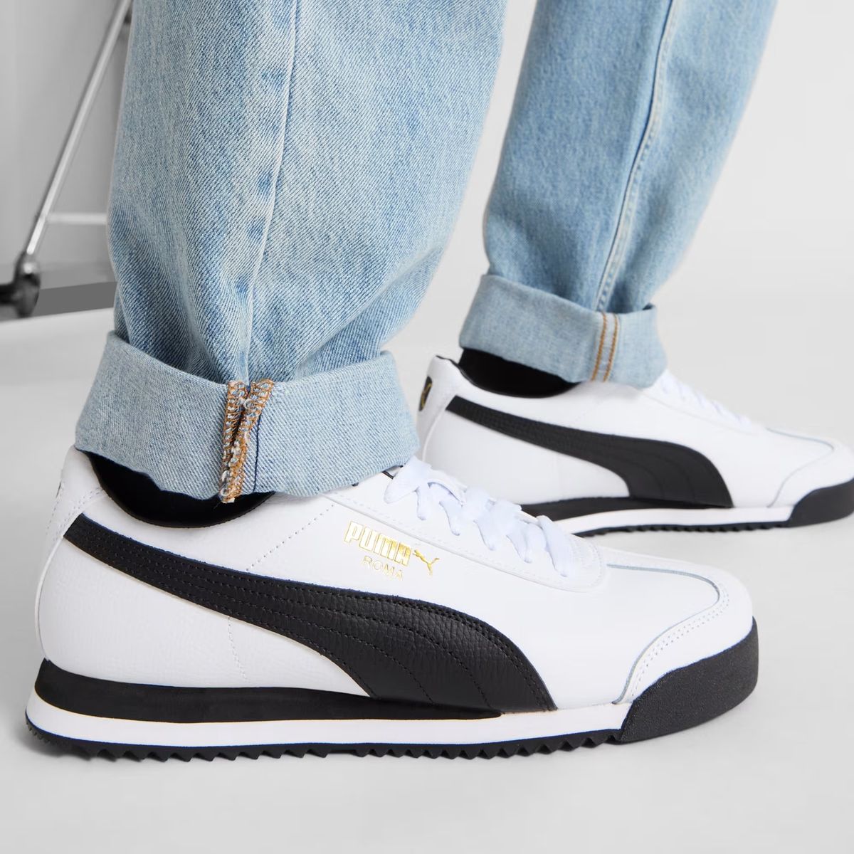 PUMA - Tenis Puma Hombre Roma 24 Blanco Negro 396868-01 Casual