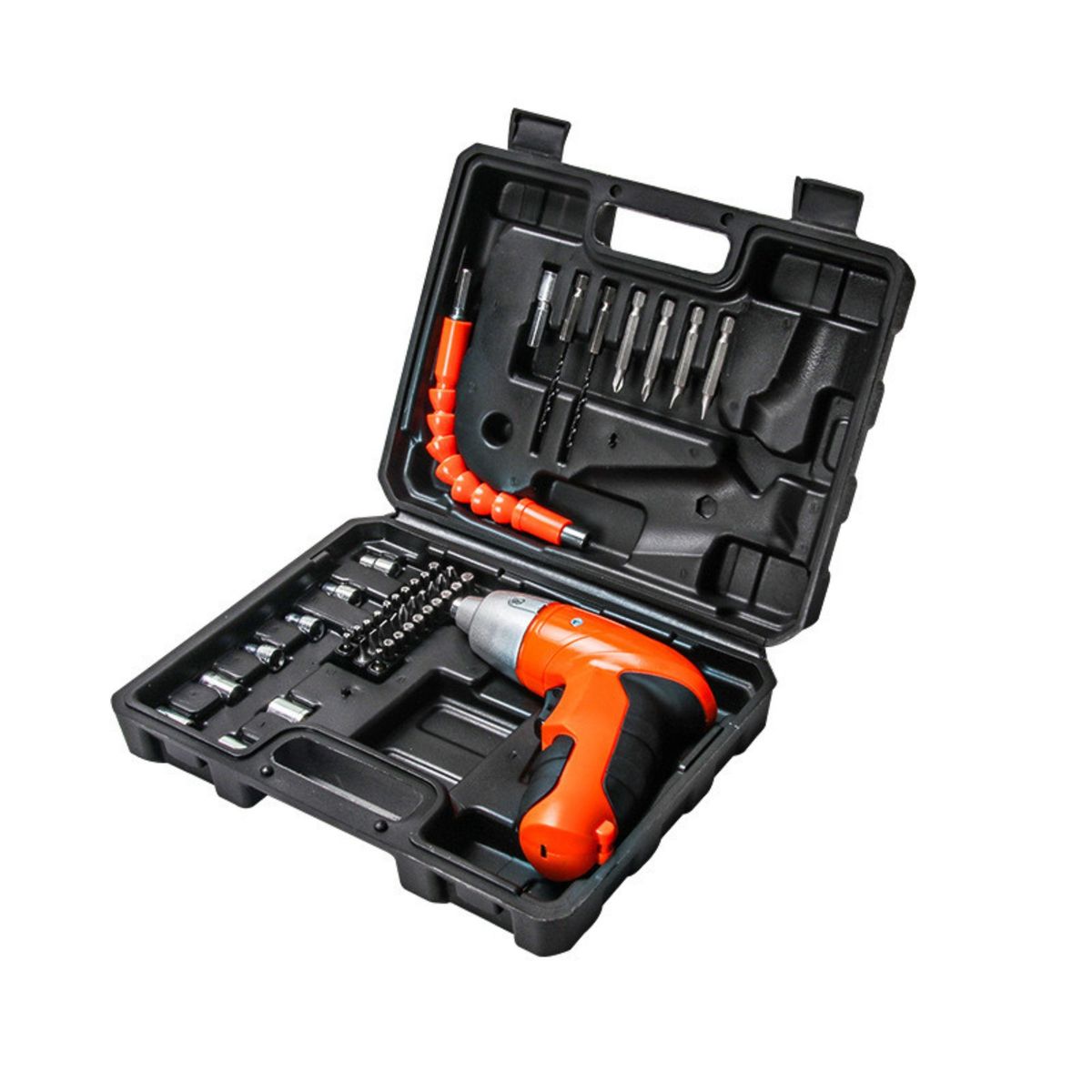 TRIPLE CLEAN - Destornillador Inalámbrico Recargable +  caja, puntas, dados