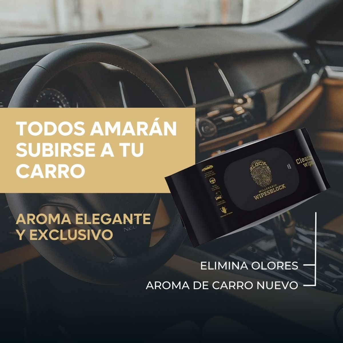 CARBLOCK - Toallitas Paños Humedos Wipesblock Perfume De Carro Carblock