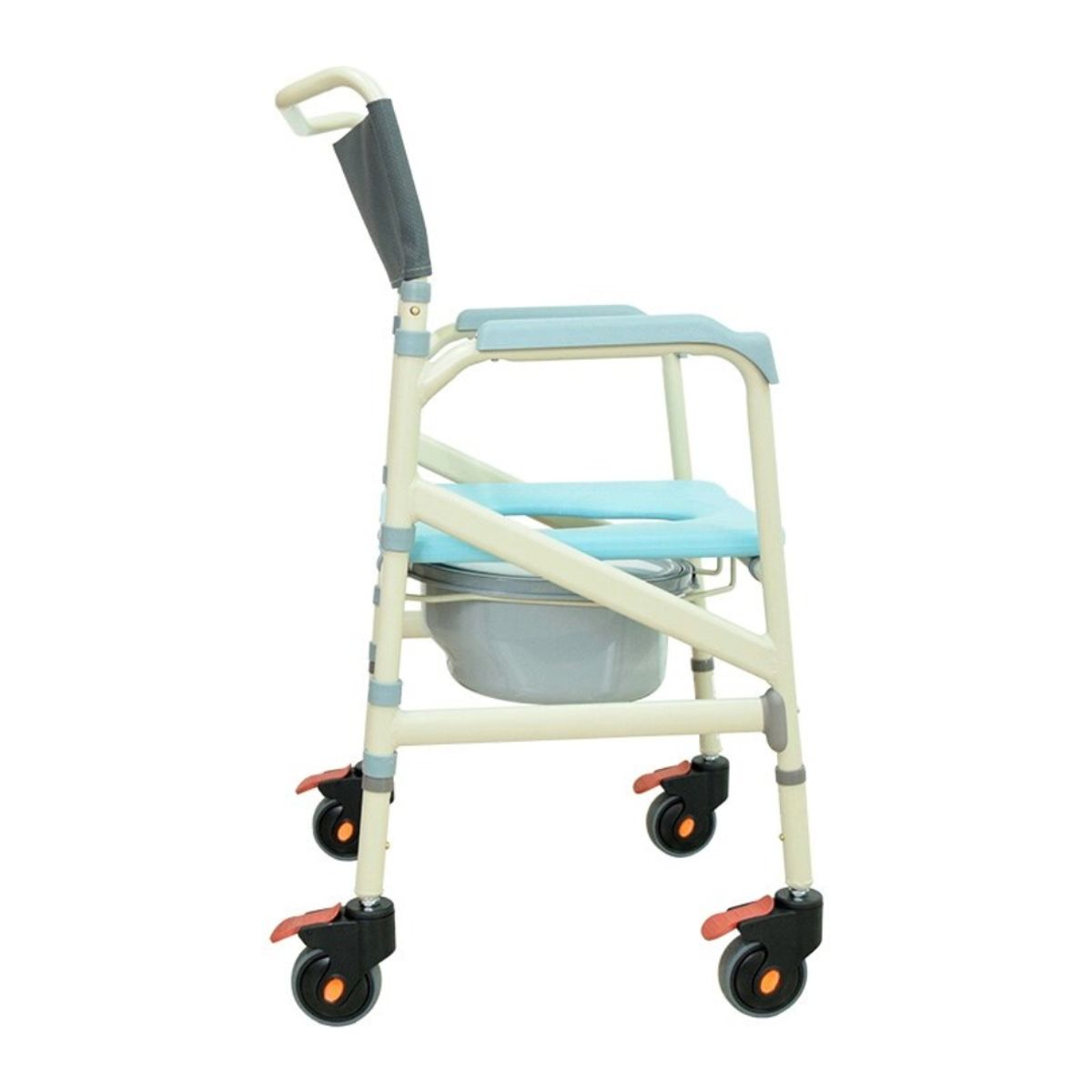 KONFORT PLUS - Silla De Ruedas Con Cómodo Sanitario En Aluminio Color Azul