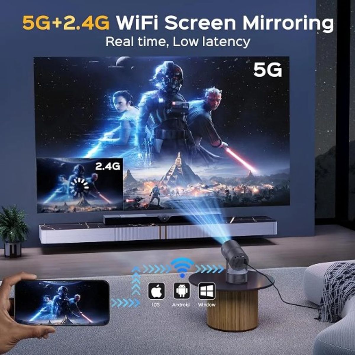 GENERICO - Proyector Recargable Portatil 2.5 Horas