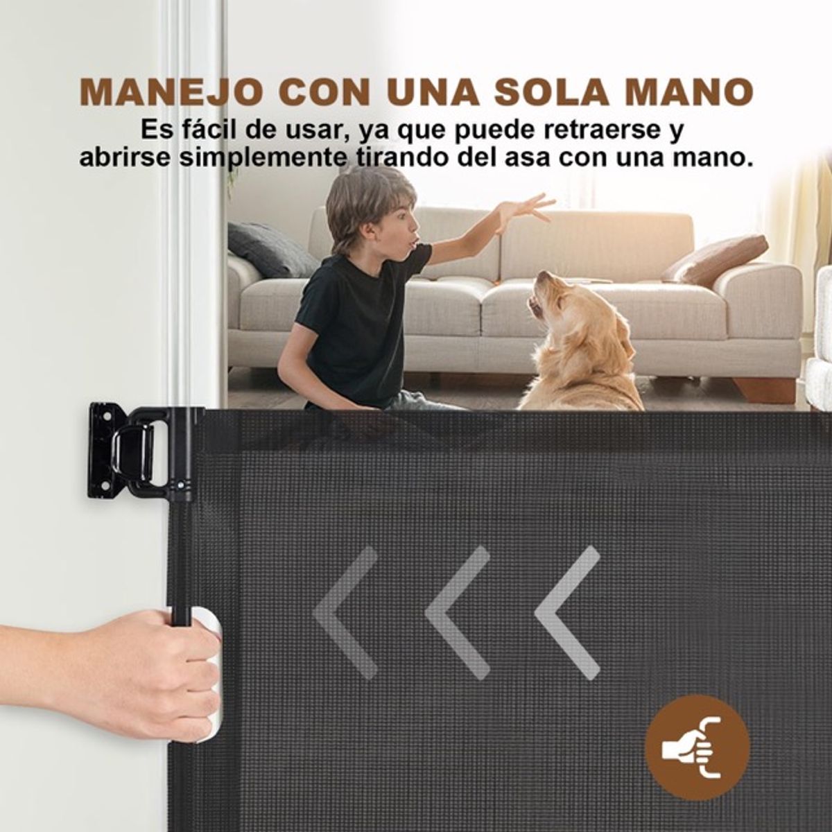 BIDETCO - Puerta Retráctil Para Mascotas Ajustable Hasta 140cm