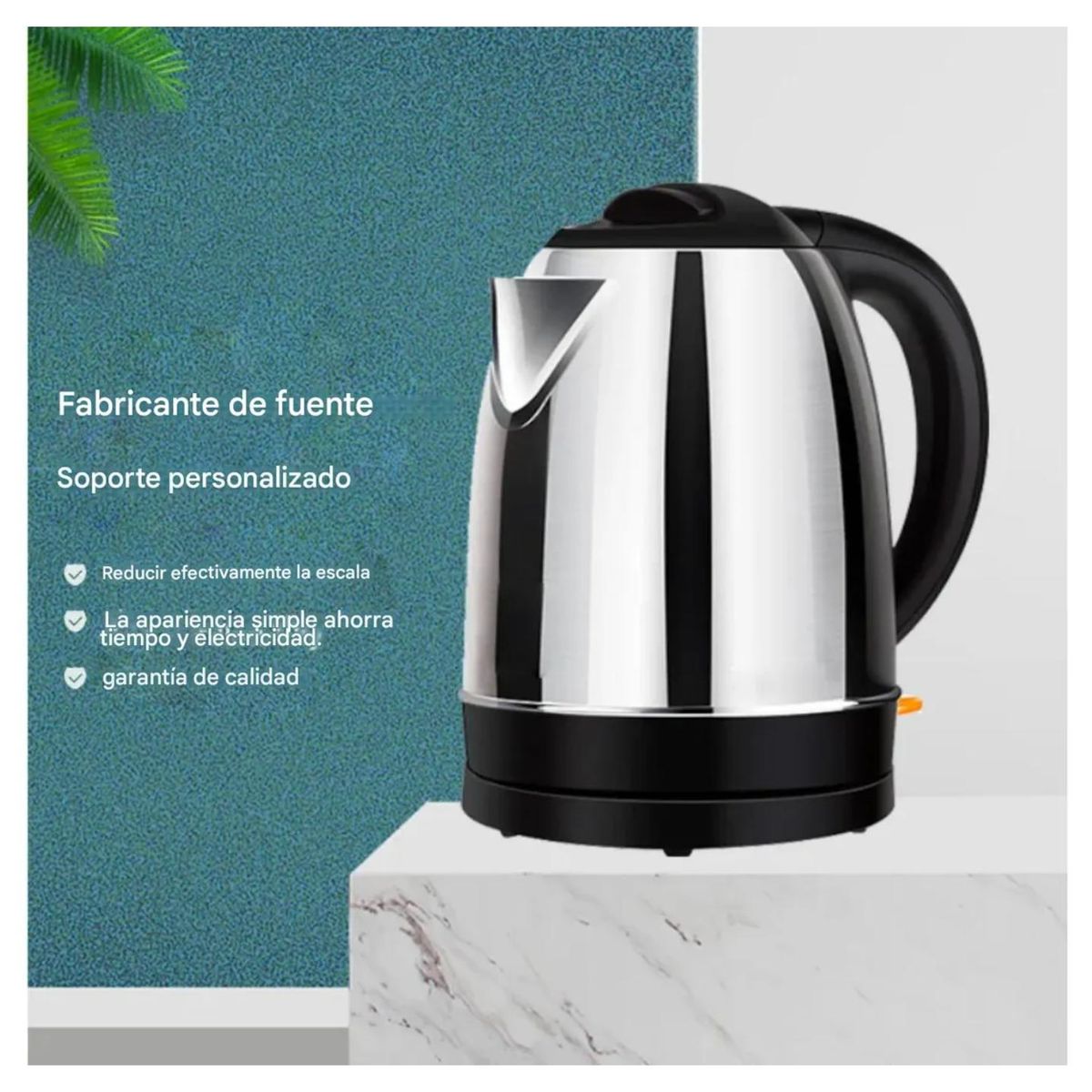 NOBELSOUND - Hervidor De Agua Eléctrico En Acero Inoxidable 2.0 Litros