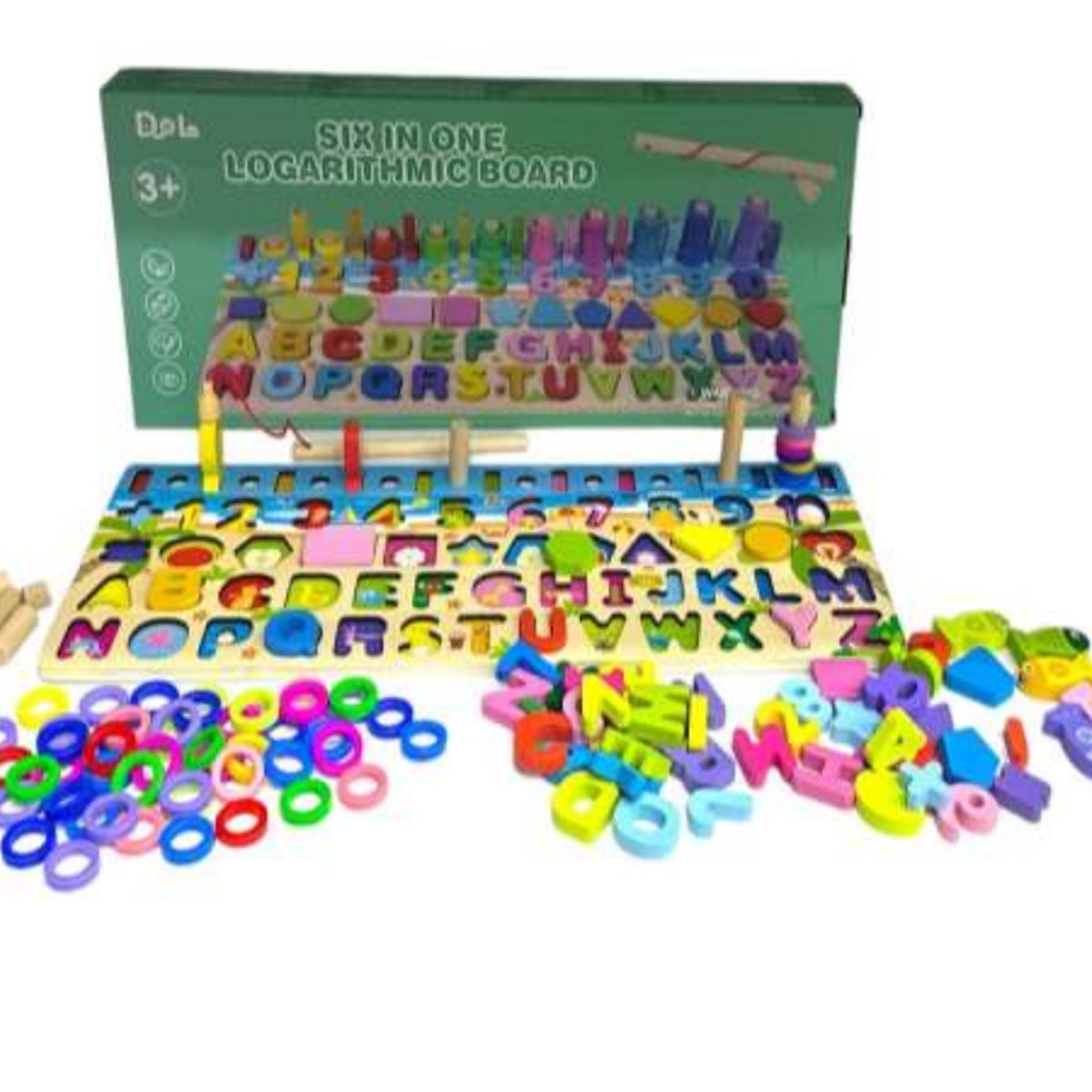 SWISSHOME - JUEGO EN MADERA 6 EN 1 / PARA NIÑOS +3 AÑOS.