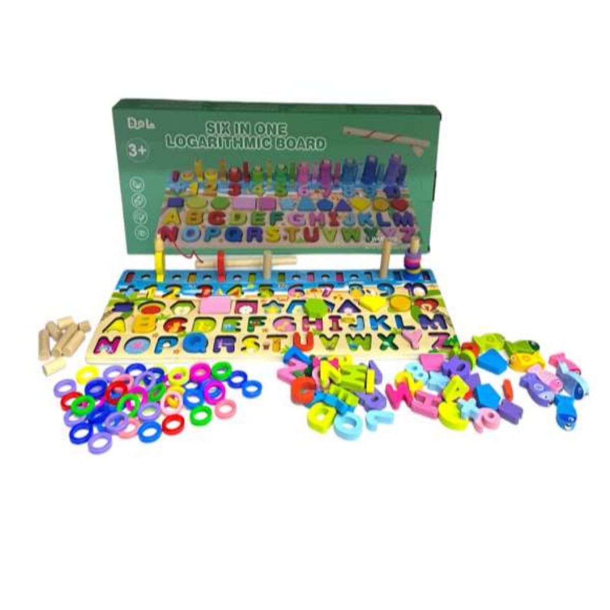 SWISSHOME - JUEGO EN MADERA 6 EN 1 / PARA NIÑOS +3 AÑOS.