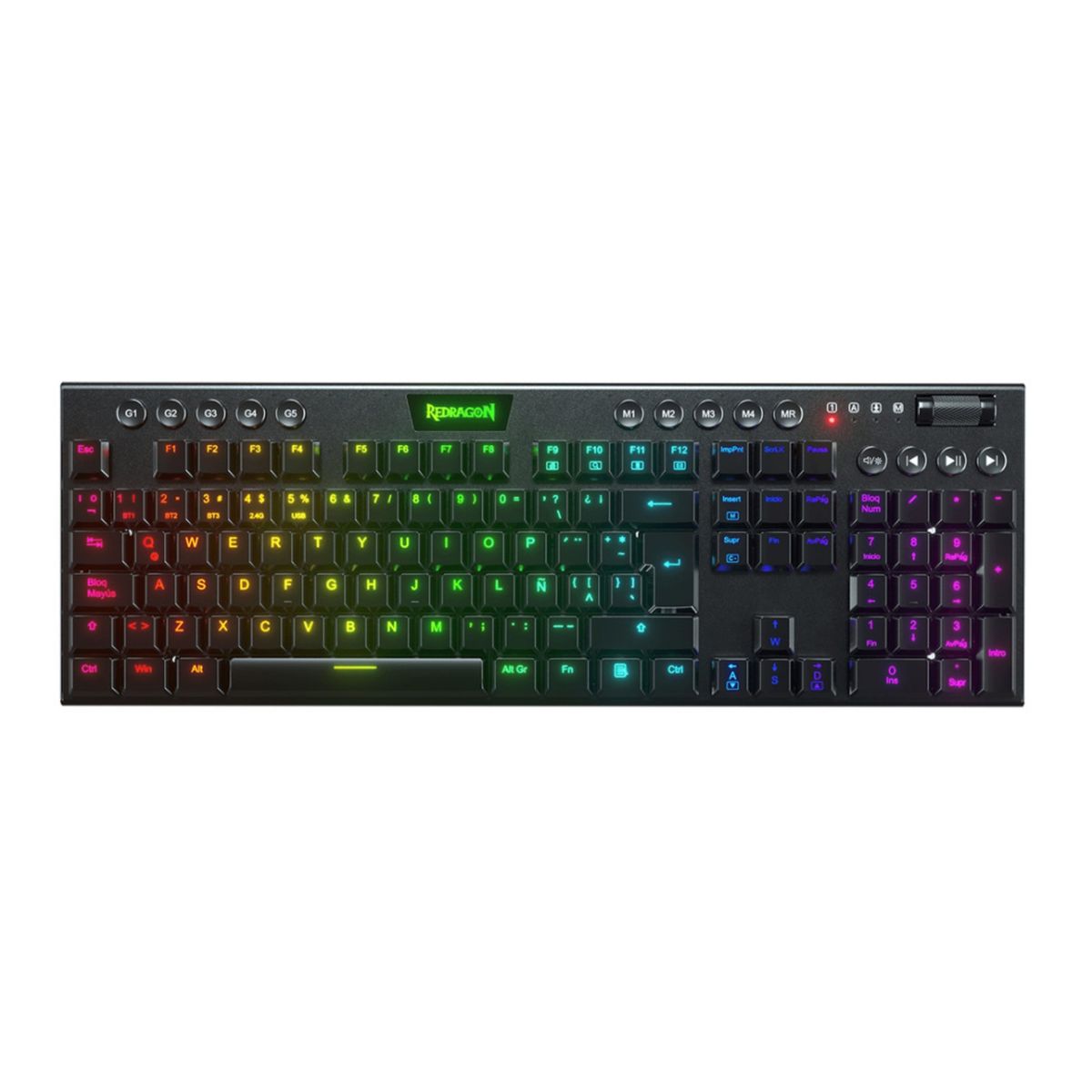 REDRAGON - TECLADO REDRAGON HORUS K618 RGB-SP RED