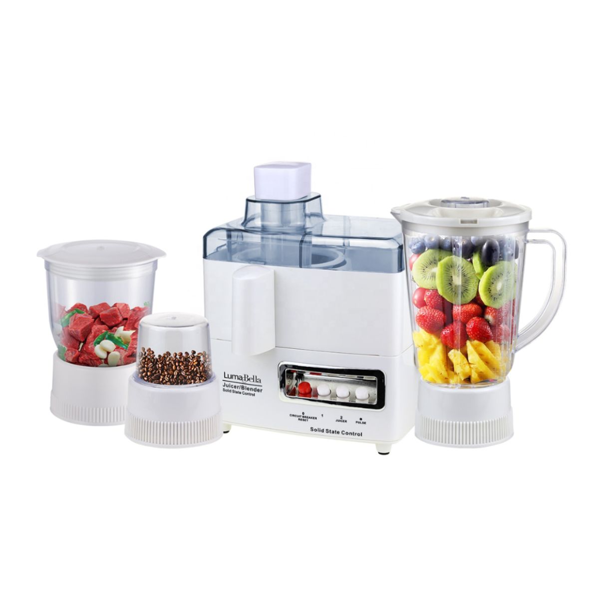 GENERICO - Extractor De Jugos Y Licuadora 4 En 1 Sokany Picatodo Molino Blanco