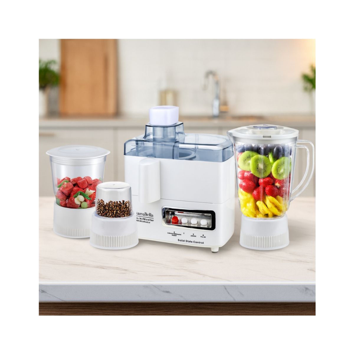 GENERICO - Extractor De Jugos Y Licuadora 4 En 1 Sokany Picatodo Molino Blanco